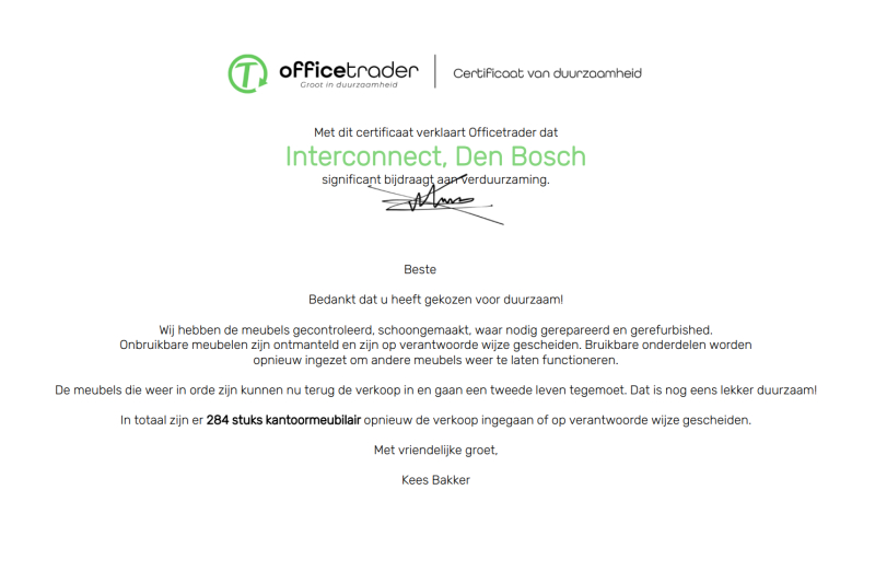 Officetrader certificaat tbv Interconnect